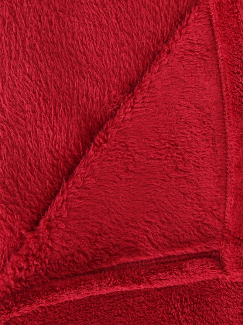 Plaid en Microfibre uni Rouge - Kiabi