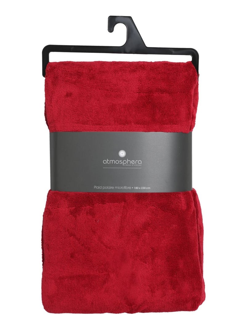 Plaid en Microfibre uni Rouge - Kiabi