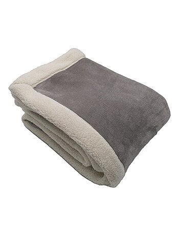 Plaid en microvelours doublé sherpa