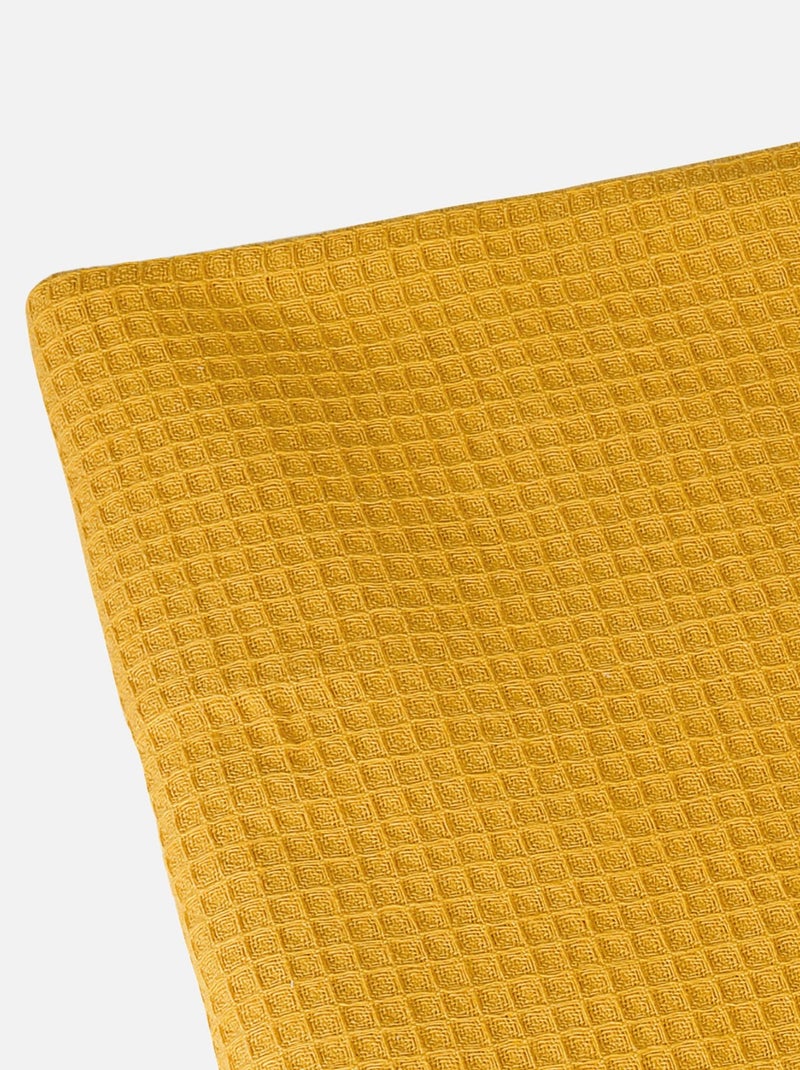 Plaid en nid d'abeille Jaune - Kiabi