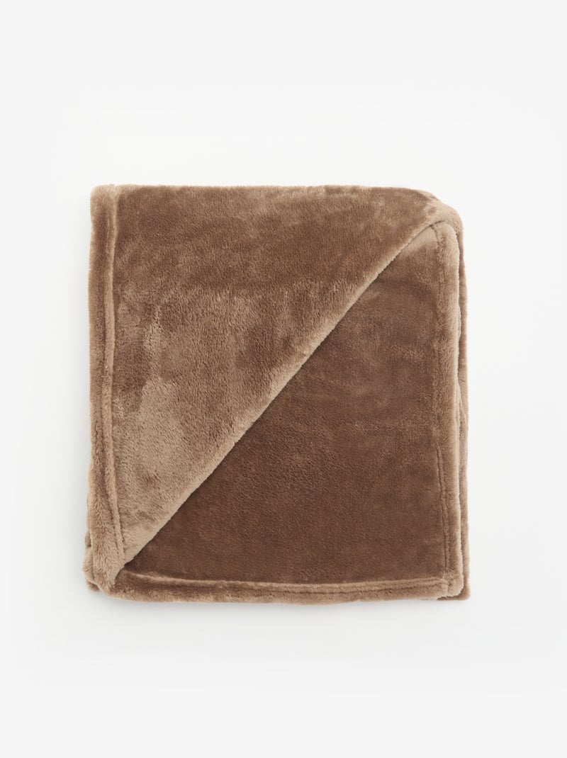 Plaid en polaire Marron - Kiabi