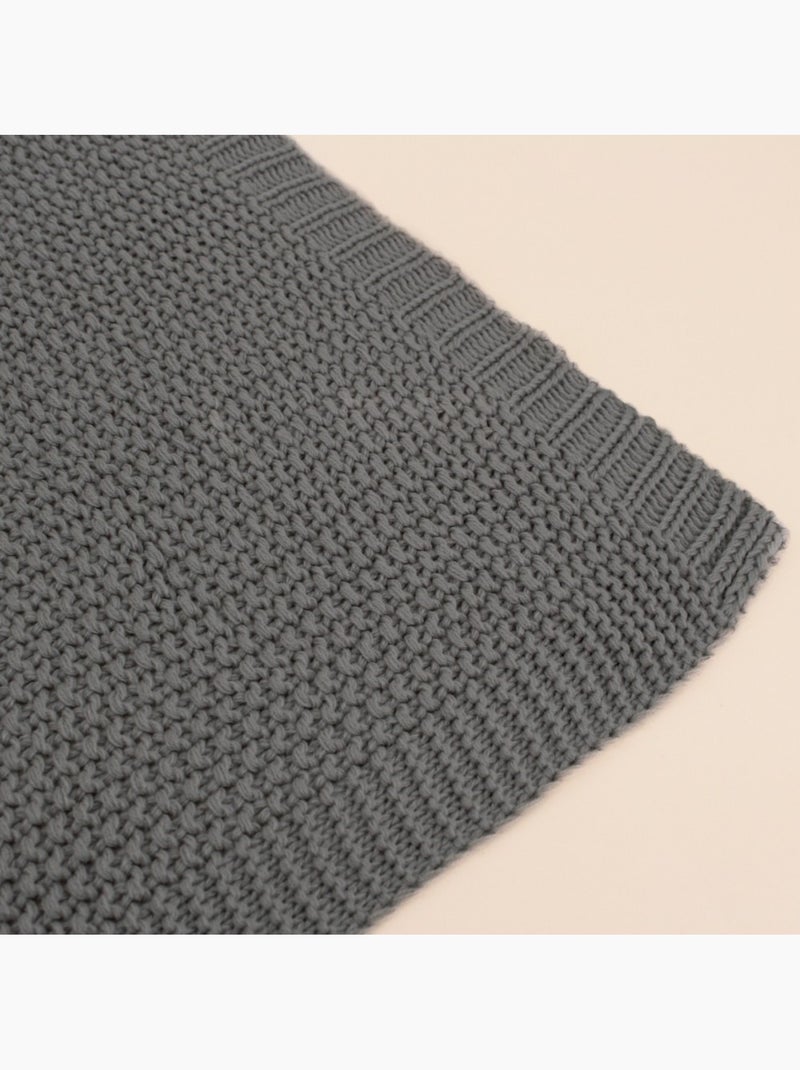 Plaid en tricot 125x150cm Gris - Kiabi