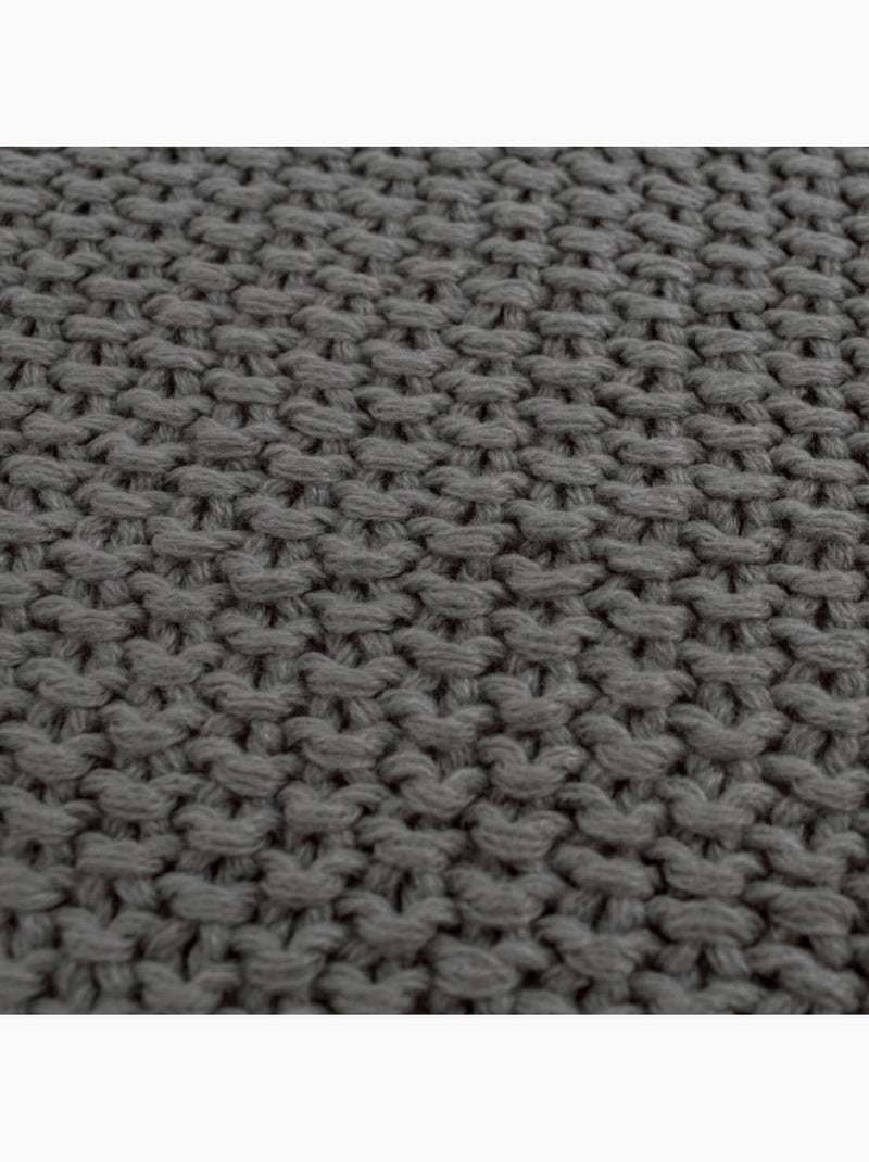 Plaid en tricot 125x150cm Gris - Kiabi