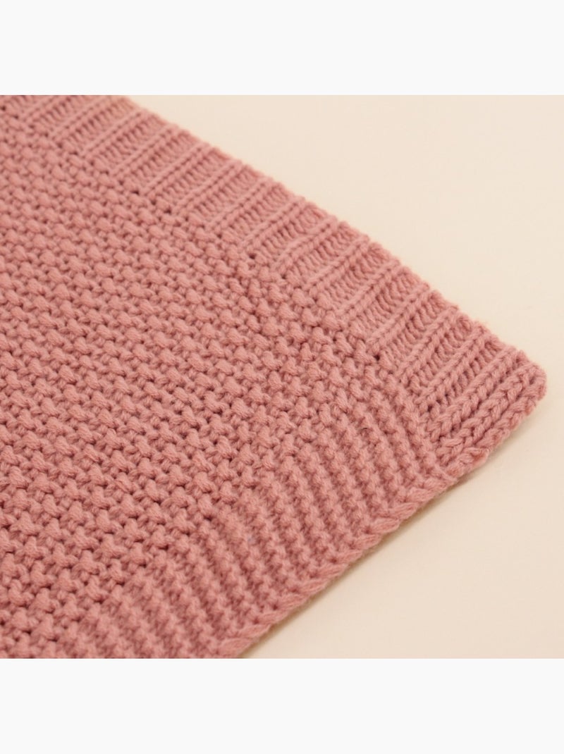Plaid en tricot 125x150cm Rose - Kiabi