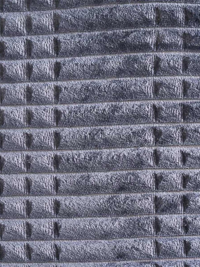 Plaid en velours côtelé sherpa Gris - Kiabi