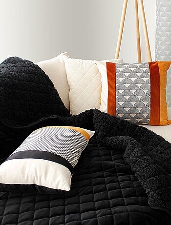 Plaid en velours et sherpa