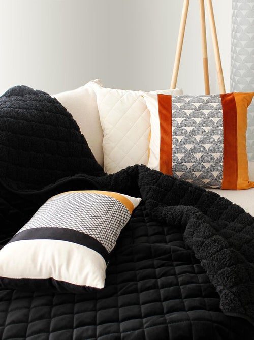 Plaid en velours et sherpa - Kiabi