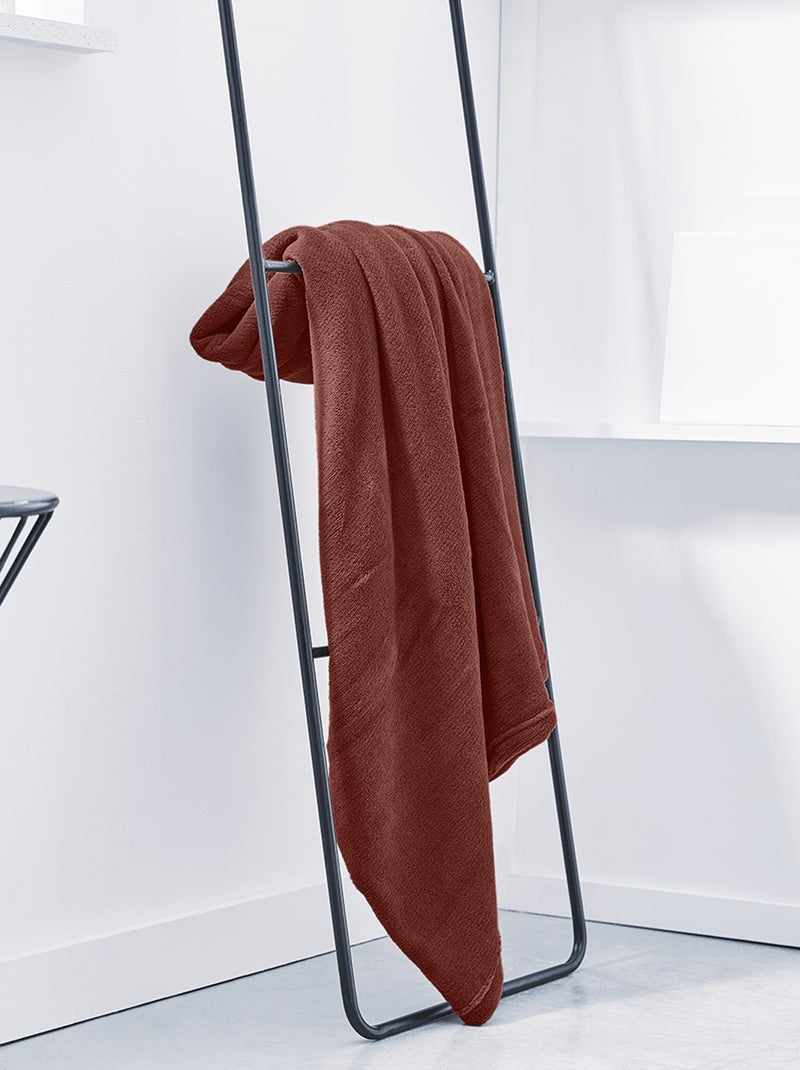 Plaid en velours terracotta - Kiabi