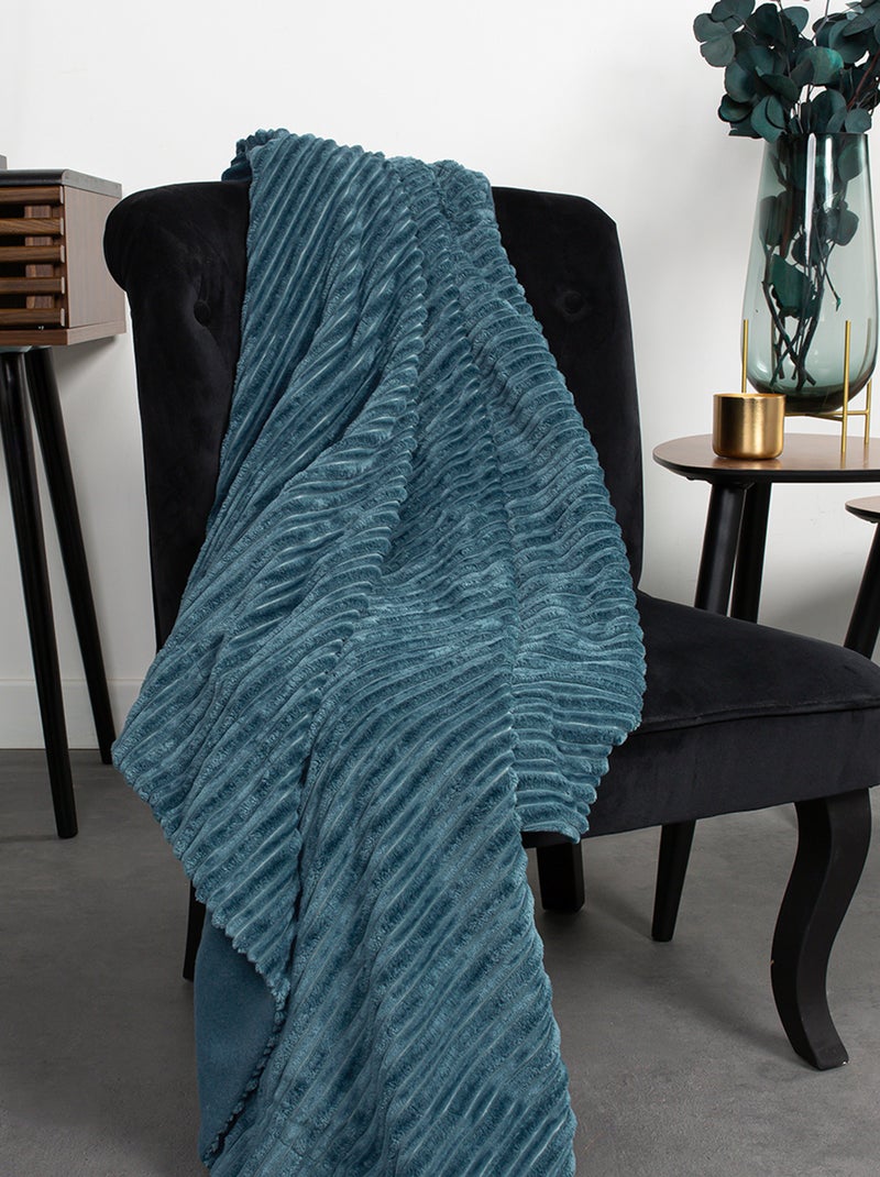 Plaid en velours vert - Kiabi