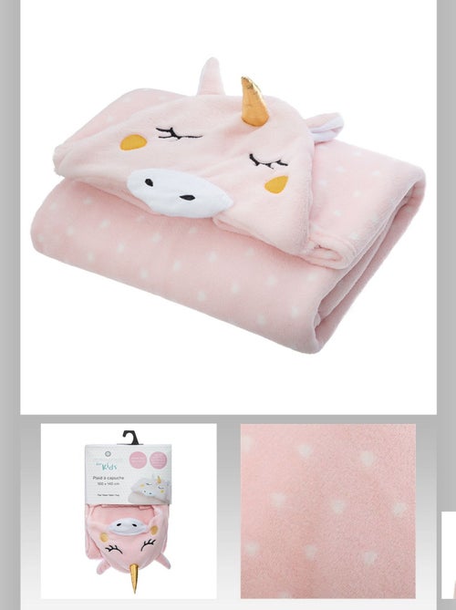 Plaid enfant à capuche licorne - Kiabi Plaid enfant à capuche licorne - Kiabi