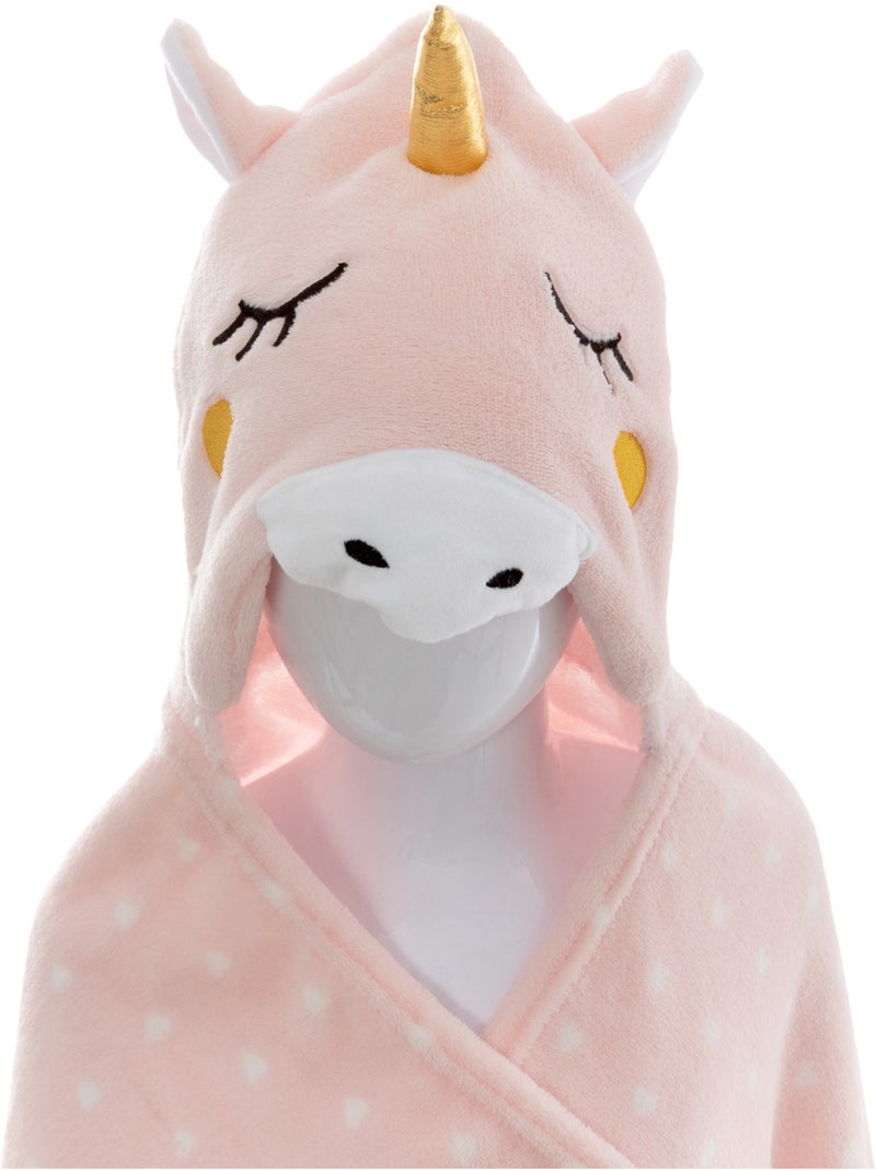 Plaid enfant avec capuche LICORNE Rose - Kiabi