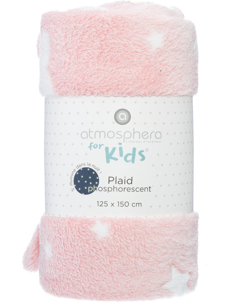 Plaid enfant phosphorescent STELI Rose clair - Kiabi