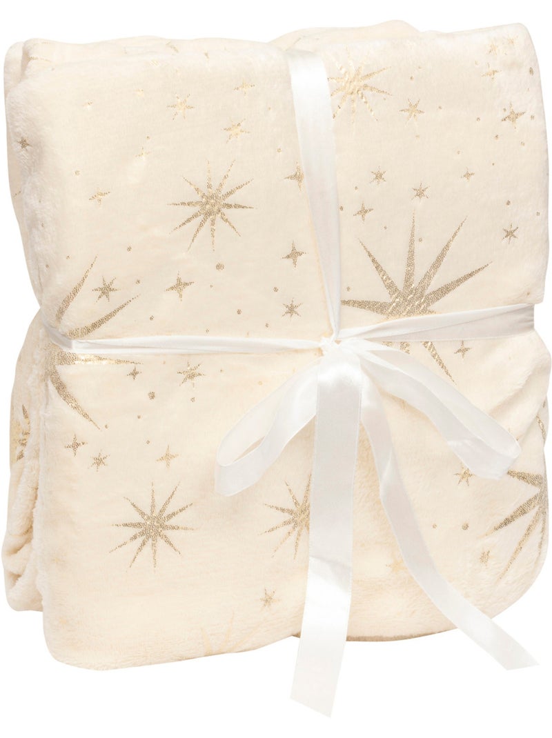 Plaid étoile d'or MAGI Ivoire - Kiabi