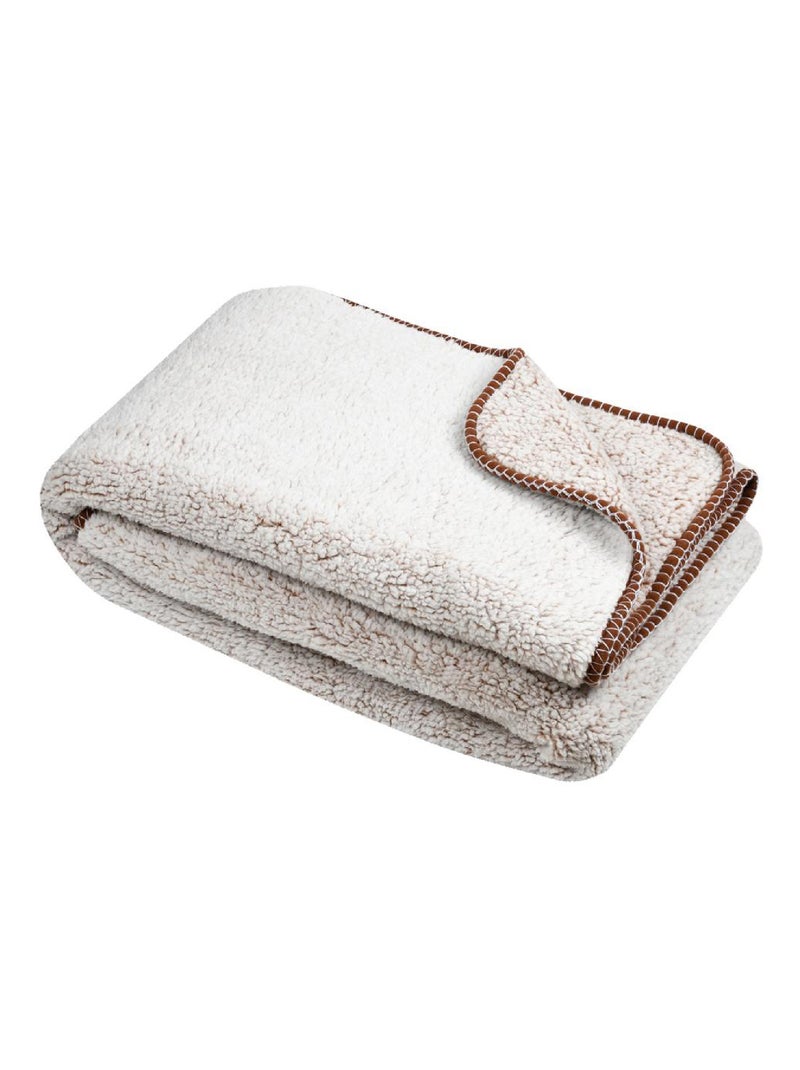 Plaid fausse fourrure Beige - Kiabi