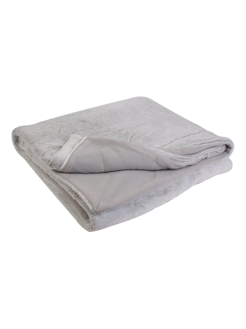 Plaid fausse fourrure collection CARLA Gris - Kiabi