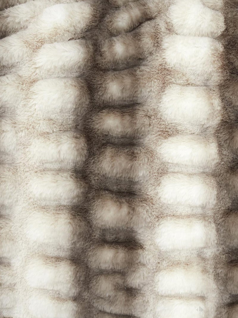 Plaid fausse fourrure collection LUXURY Blanc Marron - Kiabi