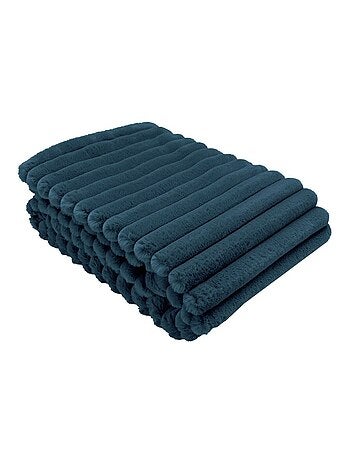 Plaid fausse fourrure côtelé ALBA 130x160