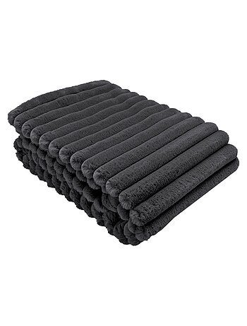 Plaid fausse fourrure côtelé ALBA 130x160