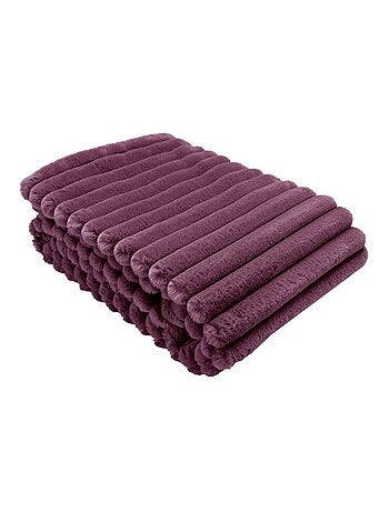 Plaid fausse fourrure côtelé ALBA 130x160