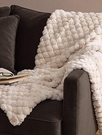 Plaid fausse fourrure Inuit - Effet tie and dye