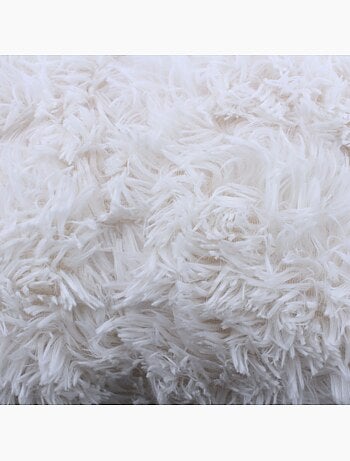 Plaid fausse fourrure poils longs blancs 130x170cm