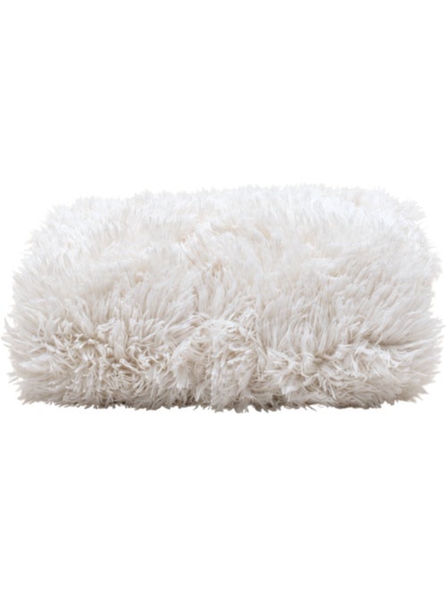 Plaid fausse fourrure poils longs blancs 130x170cm - Kiabi Plaid fausse fourrure poils longs blancs 130x170cm - Kiabi