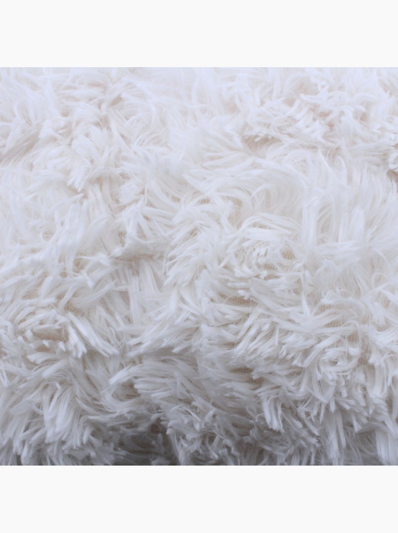 Plaid fausse fourrure poils longs blancs 130x170cm Blanc - Kiabi