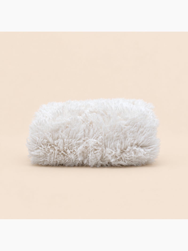 Plaid fausse fourrure poils longs blancs 130x170cm Blanc - Kiabi