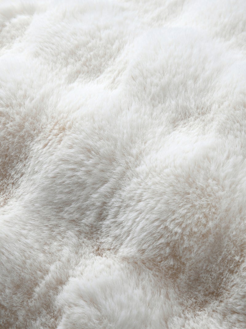Plaid fausse imitation fourrure moelleux Ecru - Kiabi