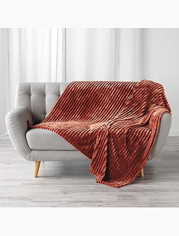 Plaid flanelle 180x220cm Galie rose