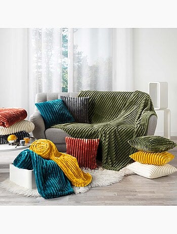 Plaid flanelle 180x220cm Galie rose