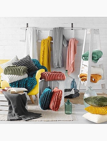 Plaid flanelle 180x220cm Galie rose