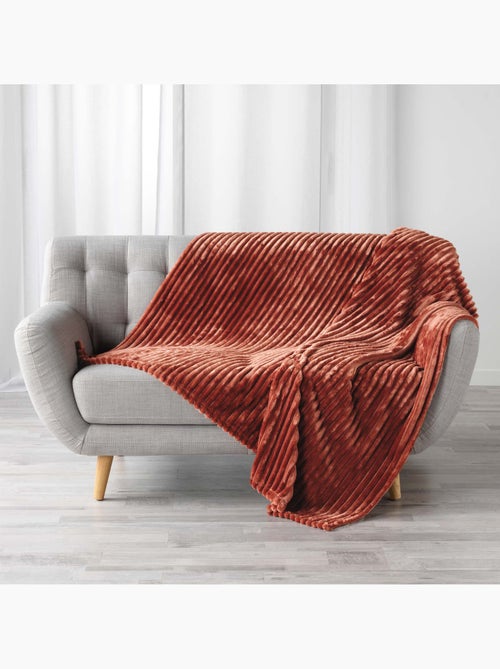 Plaid flanelle 180x220cm Galie rose - Kiabi