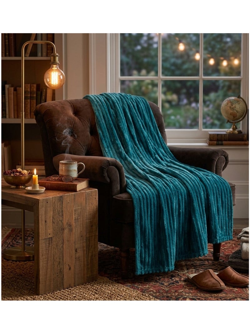 Plaid flanelle Collection Gali Bleu - Kiabi