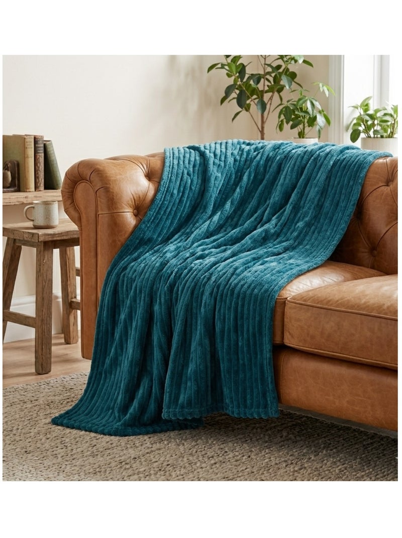Plaid flanelle Collection Gali Bleu - Kiabi