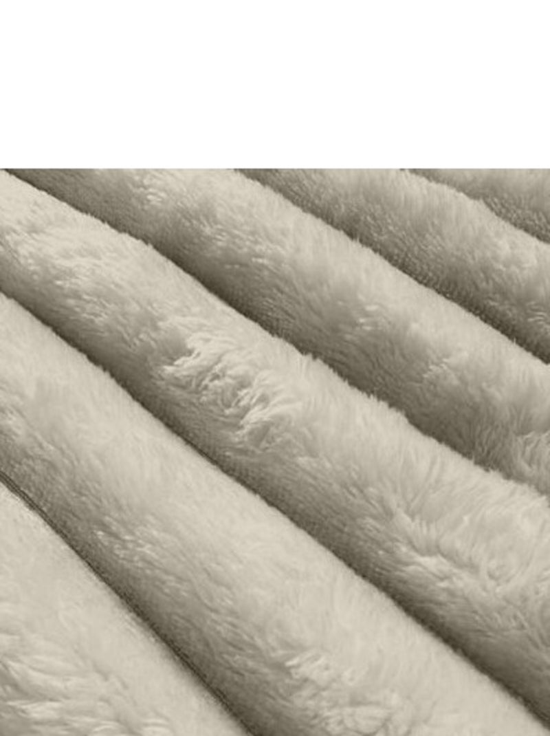 Plaid flanelle et velours 120x160 cm HIMALAYA, par Soleil d'ocre Ecru - Kiabi