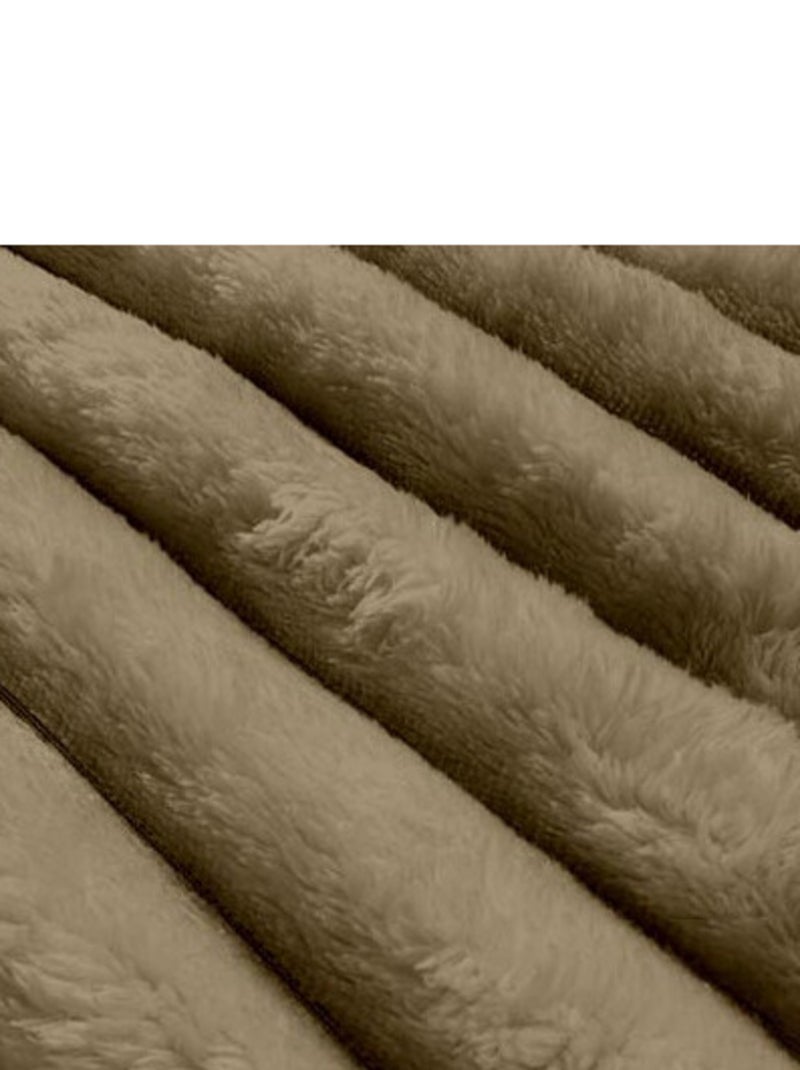 Plaid flanelle et velours 120x160 cm HIMALAYA, par Soleil d'ocre Taupe - Kiabi