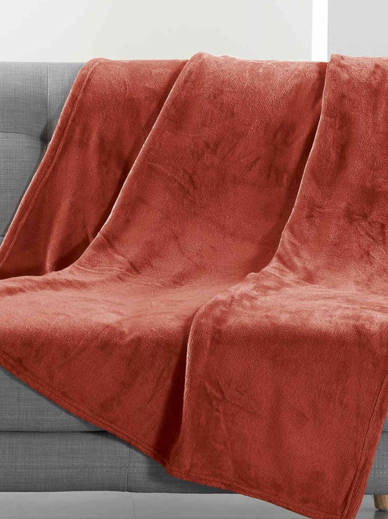 Plaid flanelle FLANOU - Douceur D'intérieur Orange - Kiabi