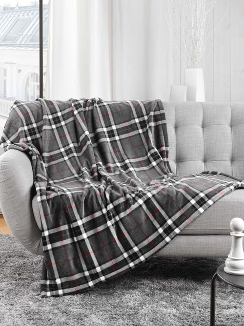 Plaid flanelle + poche pour pieds 125 x 150 cm Scottish - Kiabi