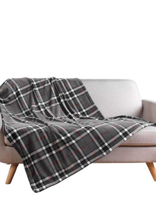 Plaid flanelle + poche pour pieds Scottish - Kiabi
