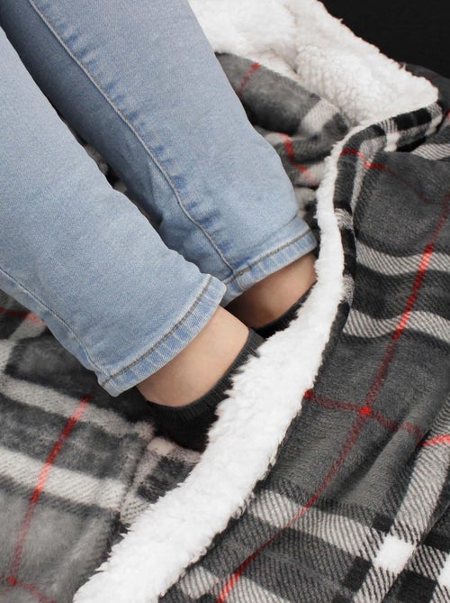 Plaid flanelle + poche pour pieds Scottish - Kiabi