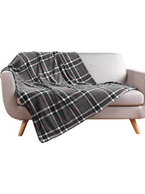 Plaid flanelle + poche pour pieds scottish - Kiabi