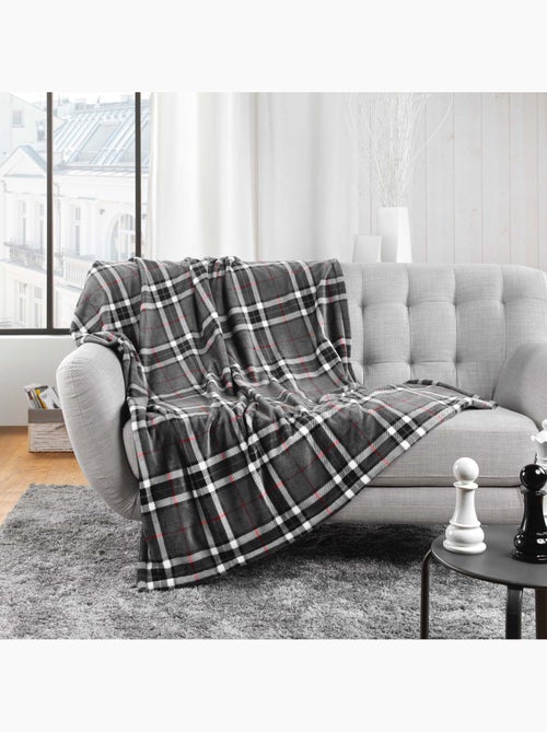 Plaid flanelle + poche pour pieds scottish - Kiabi