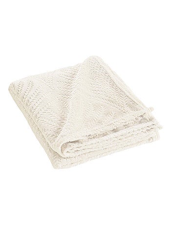 Plaid flanelle relief unie Nelia - Douceur D'intérieur