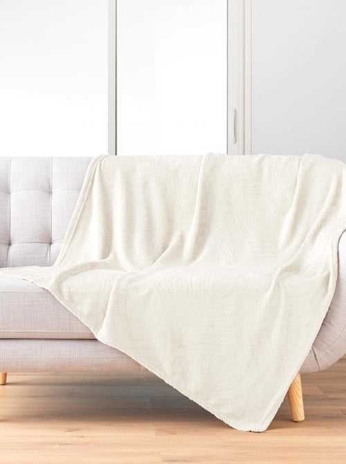 Plaid flanelle relief unie Nelia - Douceur D'intérieur - Kiabi