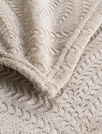 Plaid flanelle relief unie Nelia - Douceur D'intérieur