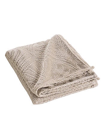 Plaid flanelle relief unie Nelia - Douceur D'intérieur