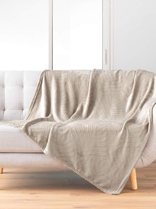 Plaid flanelle relief unie Nelia - Douceur D'intérieur - Kiabi