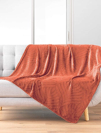 Plaid flanelle relief unie Nelia - Douceur D'intérieur