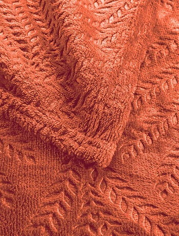 Plaid flanelle relief unie Nelia - Douceur D'intérieur